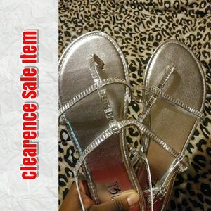 Silver Flat Sandles